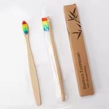 10Pcs Eco friendly Bamboo Toothbrush, Reusable Toothbrushes, Portable Any Age Wooden Soft Tooth Brush for Home, Travel, Or Hotel